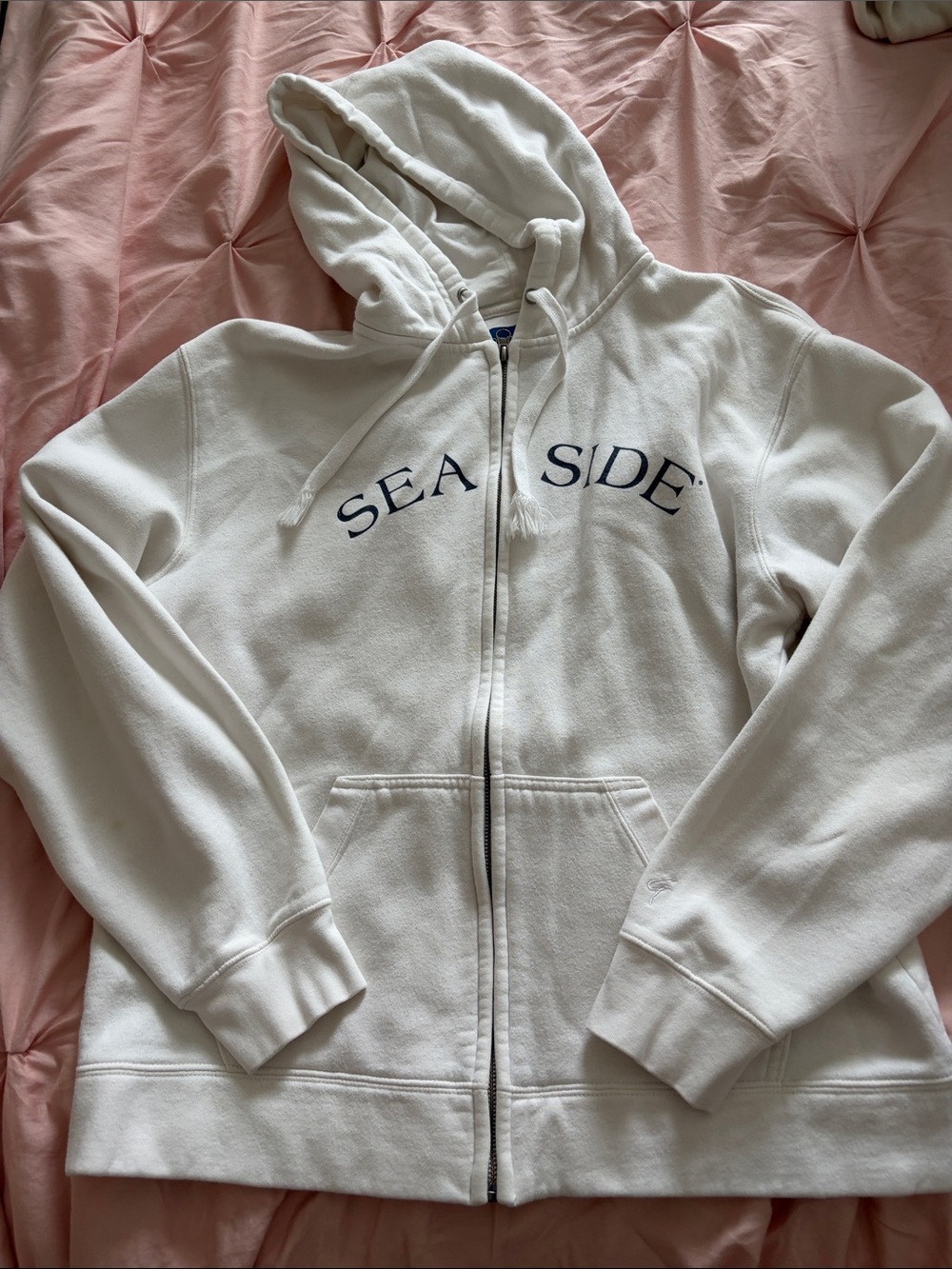 Seaside White adult Zip-Up Hoodie Jacket Size Large